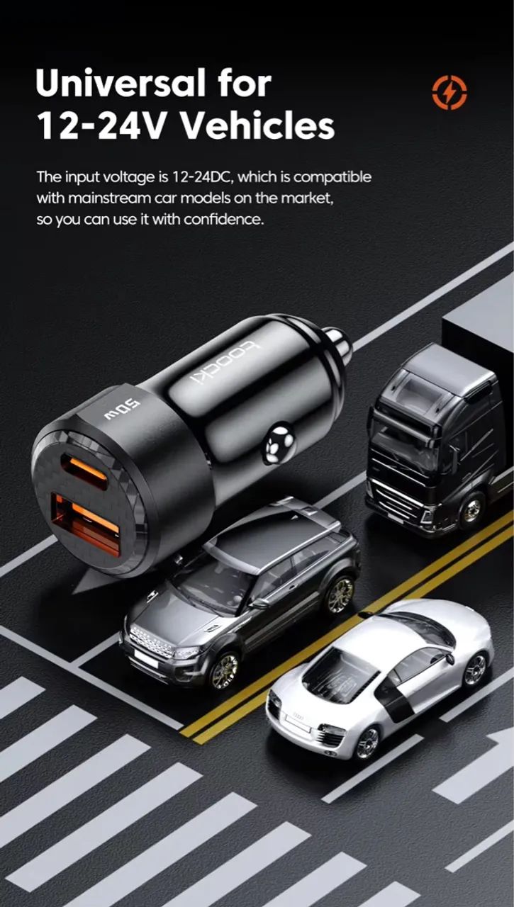 Carregador veicular 50w turbo - Foto 3