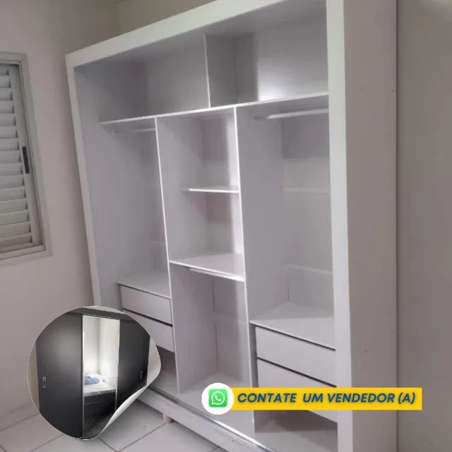 Guarda Roupa de Casal com Espelho e 4 Gavetas - Entrega e Monta - Foto 2