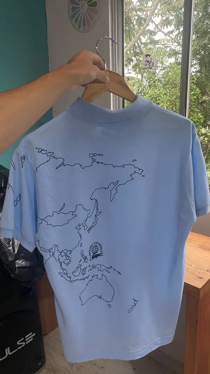 Polo Lacoste Worldwide - azul claro - Foto 5