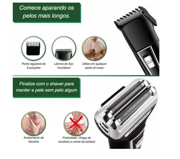 Aparelho De Barbear Depilador Elétrico 3 Em 1 - Recarregável - Foto 5