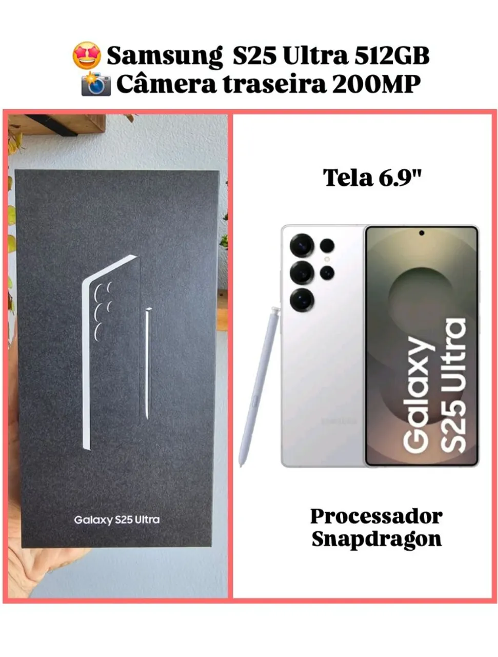 Samsung S25 Ultra 512GB. Só venda