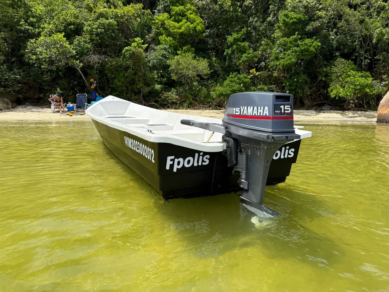 Lancha + motor yamaha 15hp + carreta rodoviária - Foto 4