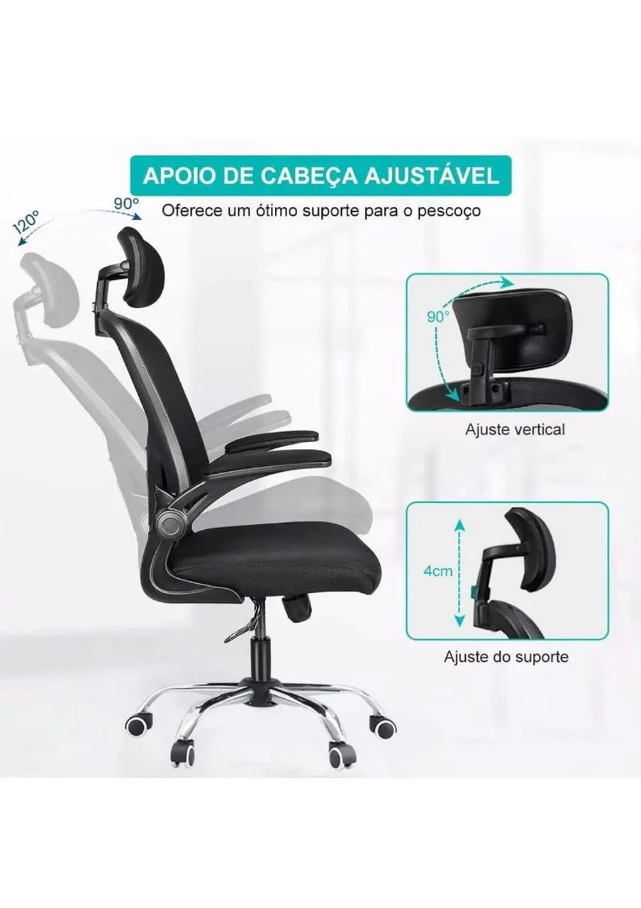 Cadeira de Escritório Ergonômica com Rodas - Foto 5
