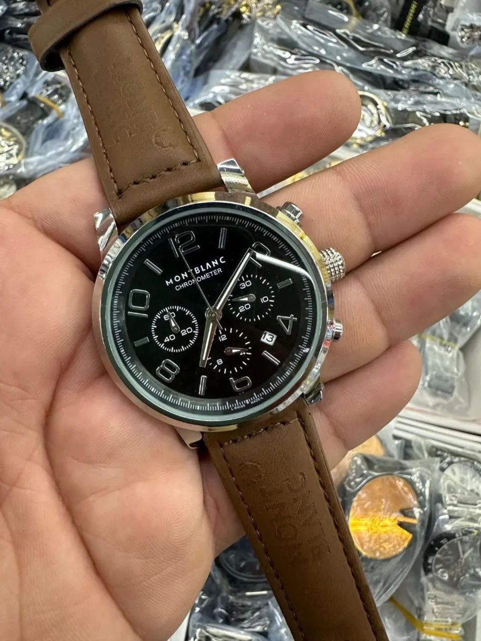 Relógio Montblanc pulseira em couro, multifuncional  - Foto 3