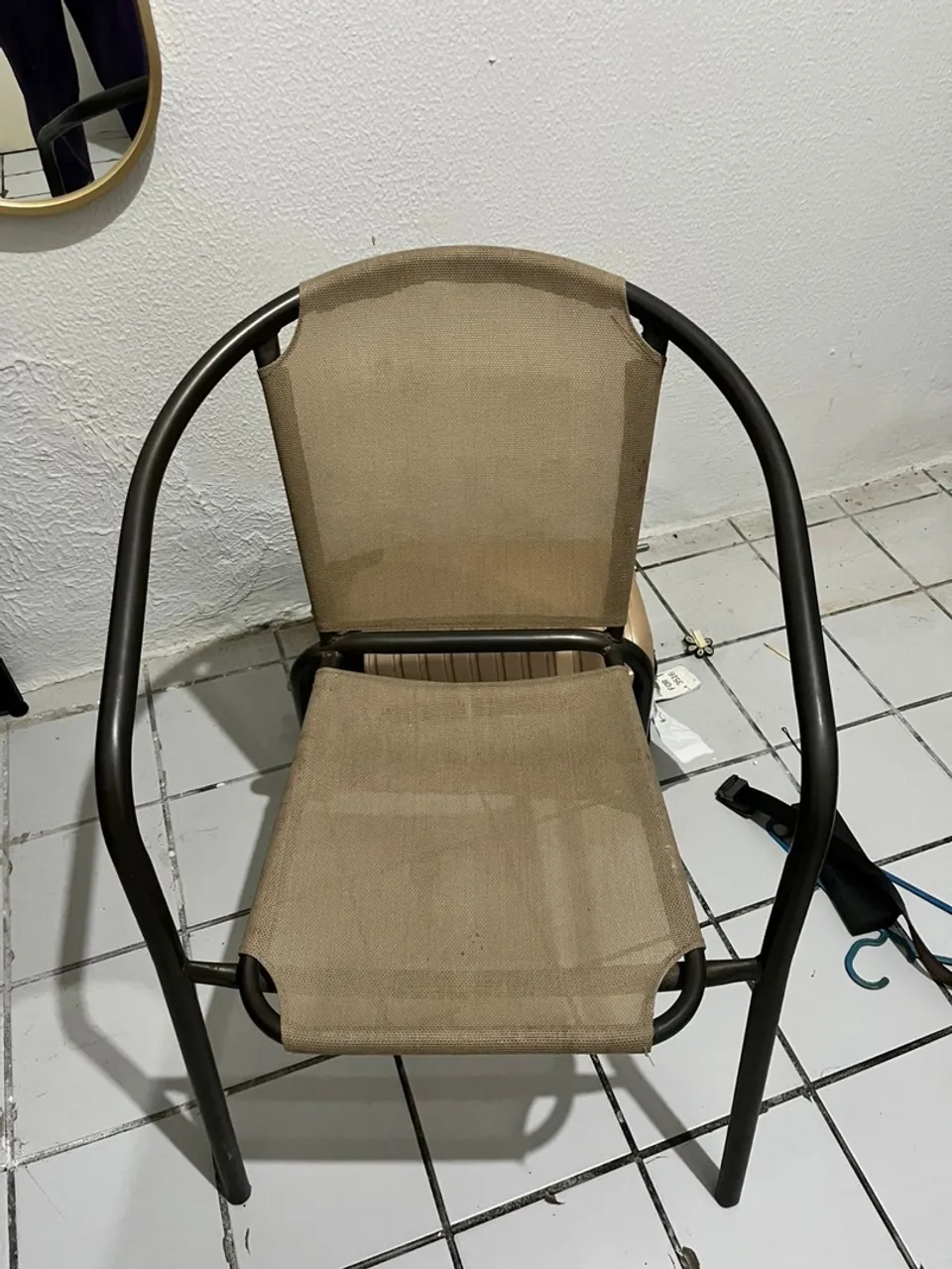Cadeira de Jardim em Metal e Tela