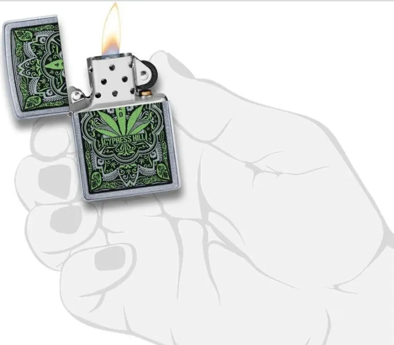 Isqueiro Zippo Cypress Hill 420 Marijuana Leaf - 49010 - Foto 3