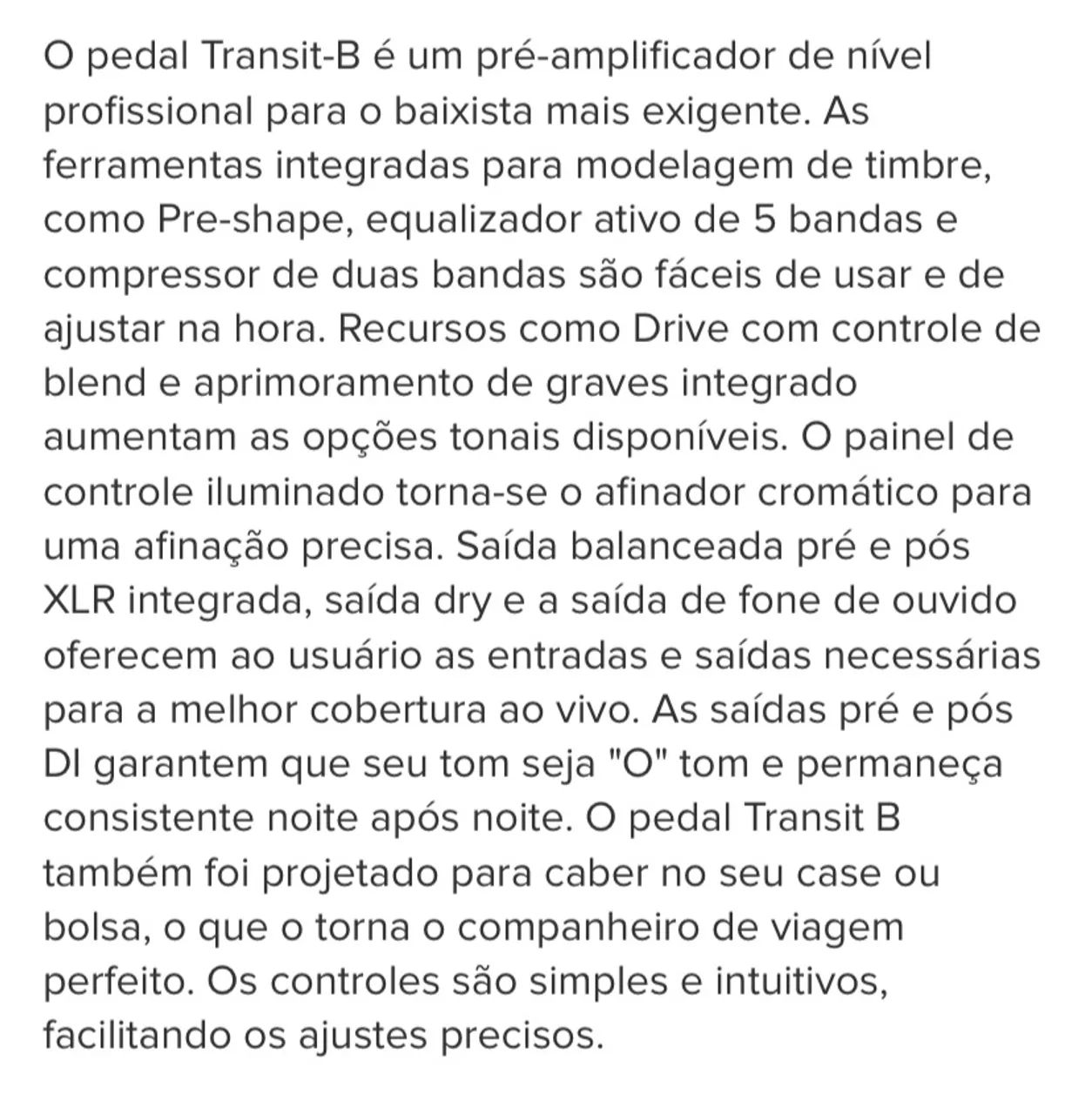 Trace Elliot Transit-B - Pré-amplificador de Baixo - Foto 4