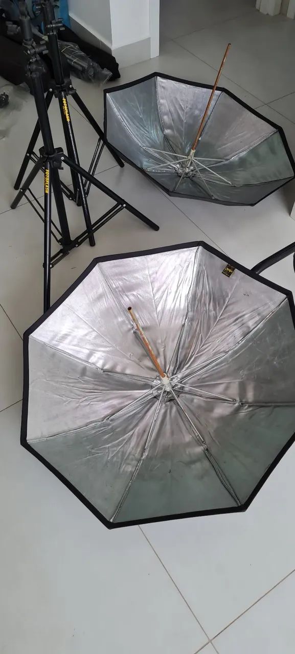 Kit de Iluminação para Estúdio - Sombrinhas Refletoras