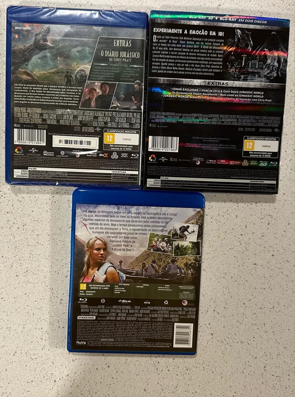 Lote Blu-Ray: Ataque dos Dinossauros! (Jurassic World 3D + Lacrado) - Foto 2