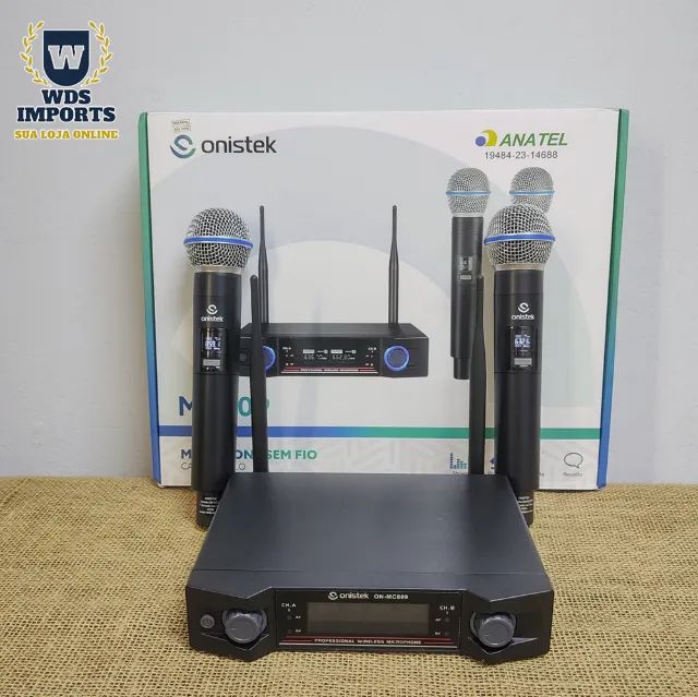 Microfone Duplo Sem Fio Uhf Visor Digital