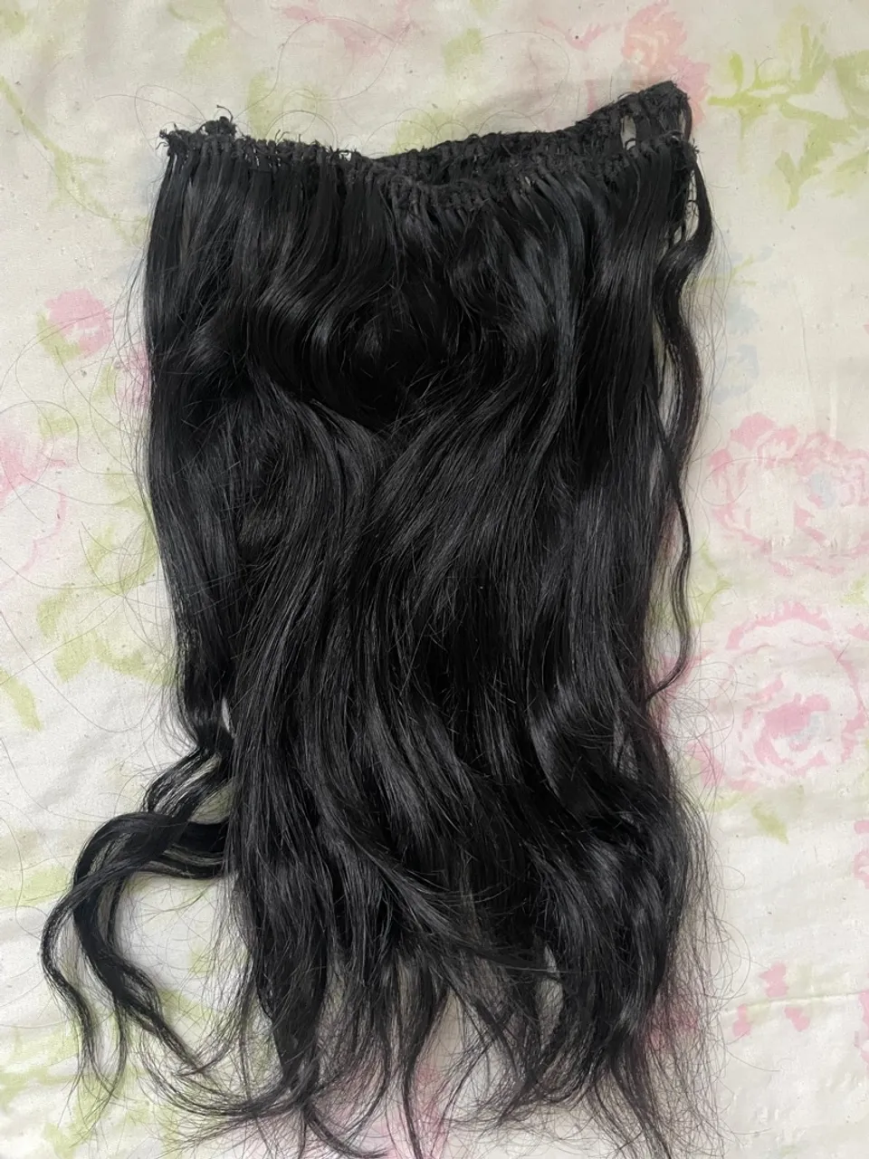 Mega Hair de Cabelo Natural Preto Ondulado
