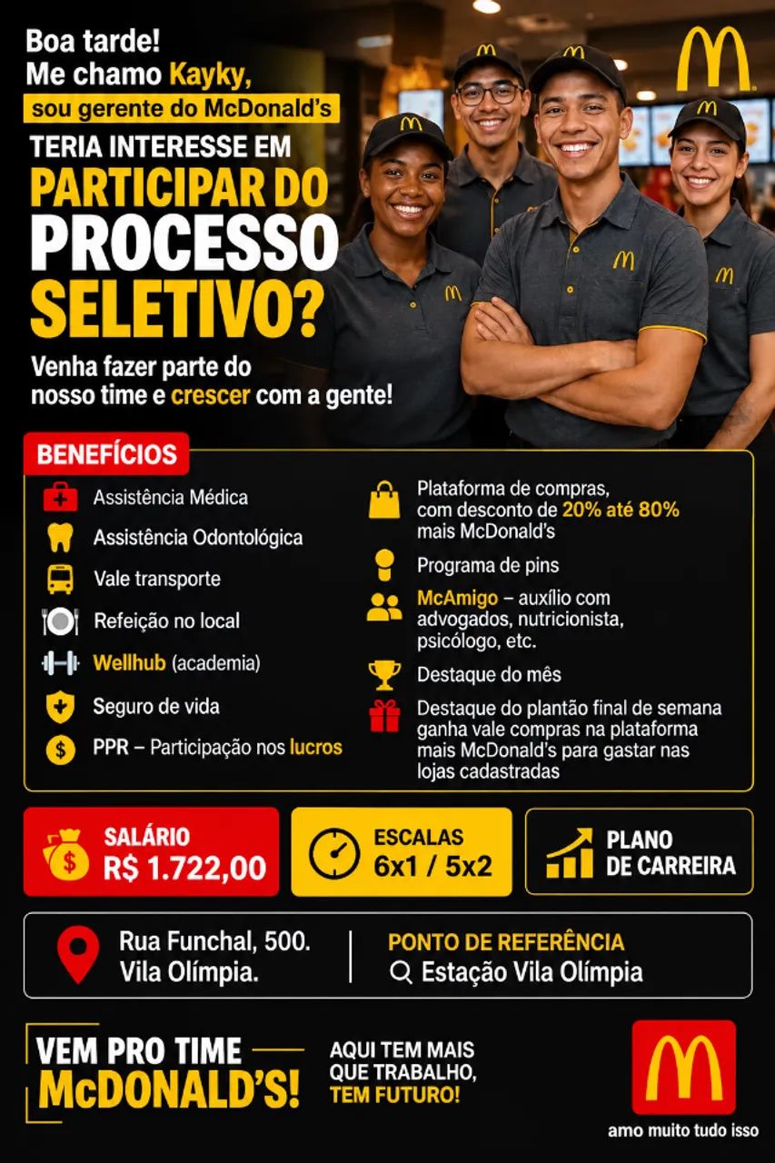 Venha fazer parte da nossa equipe de Atendentes!