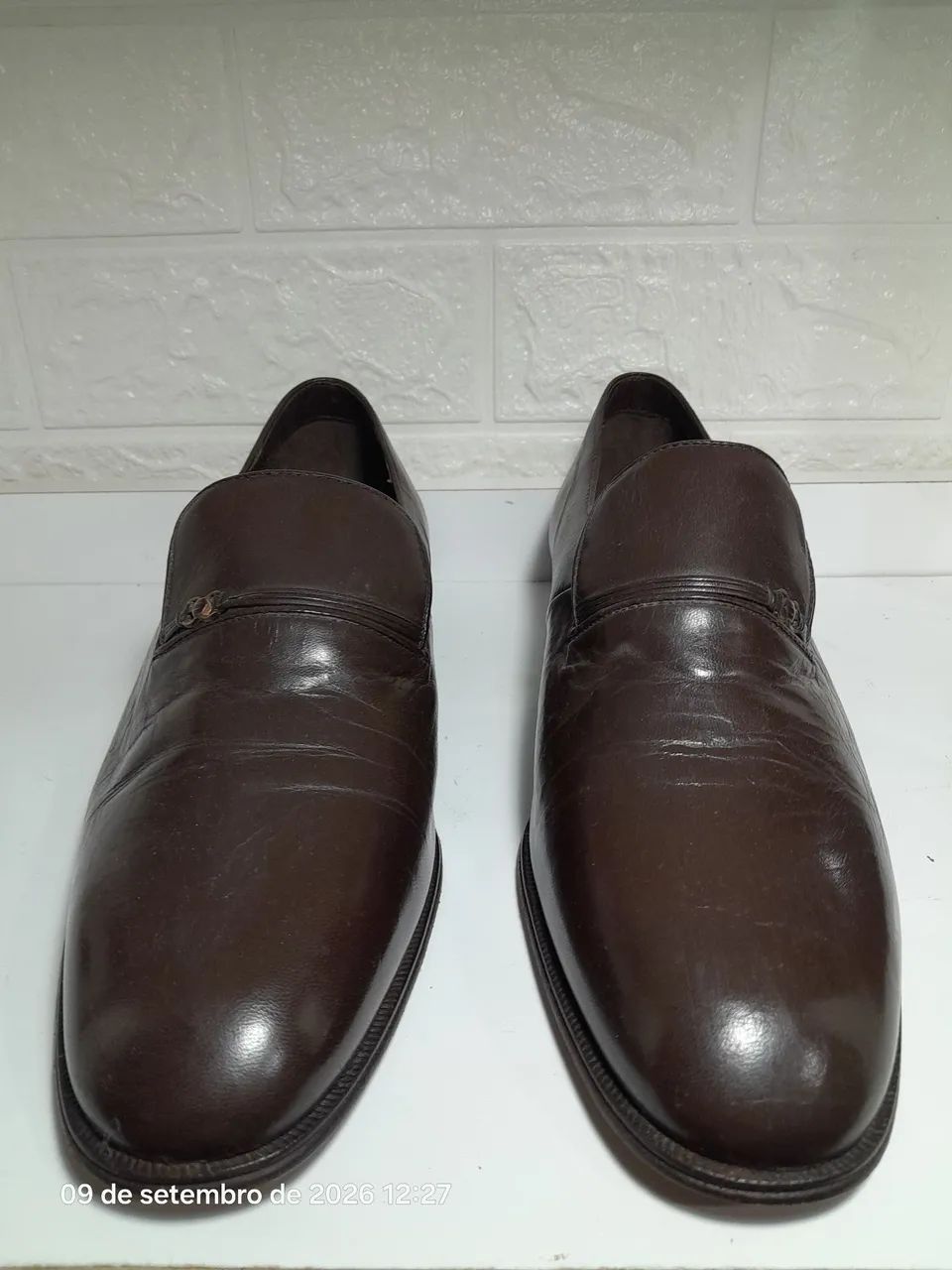 Sapato masculino couro marrom usado