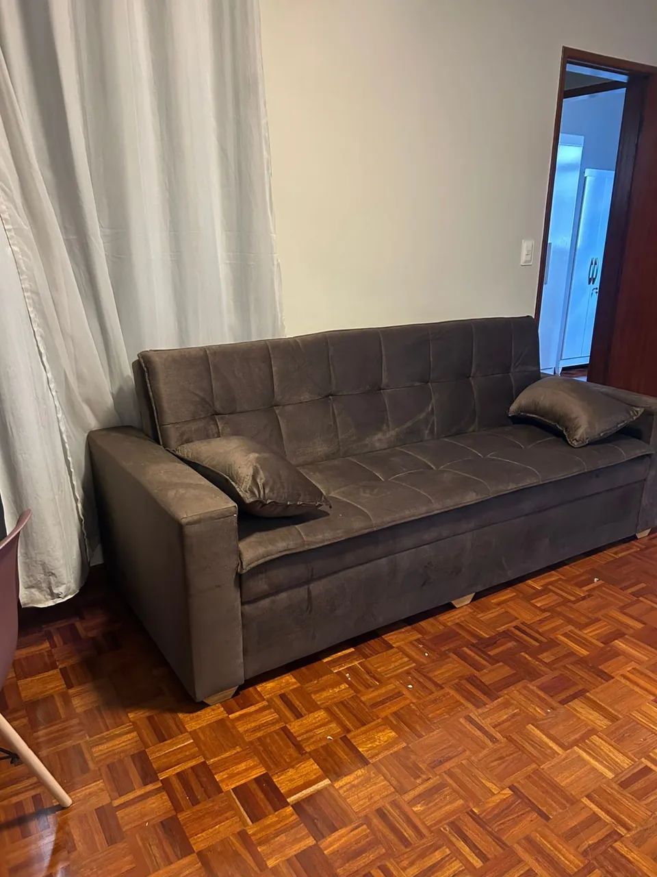 Sofá-cama marrom
