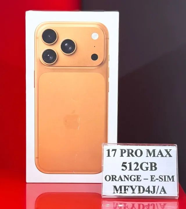 Apple iPhone 17 PRO MAX A3257 - 512GB - E-SIM - Cosmic Orange Produto Novo e lacrado