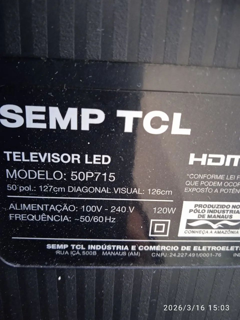 Tv TCL 50P715 com a tela quebrada  - Foto 5