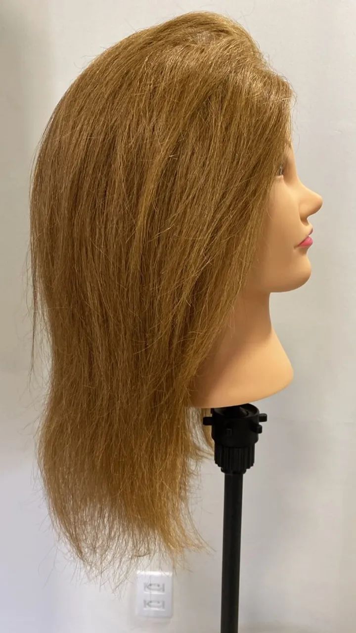 Cabeça De Boneca 100% Natural Para Penteados + Tripé Suporte - Foto 2