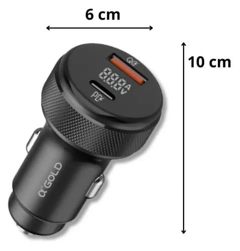 Carregador celular veicular Gold CJ12-4 LED 9.1A PD+QC4.0 - Foto 4