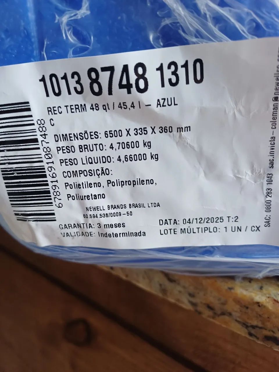 CAIXA TERMICA COLEMAN 45,4 LITROS COR AZUL NOVA  - Foto 5