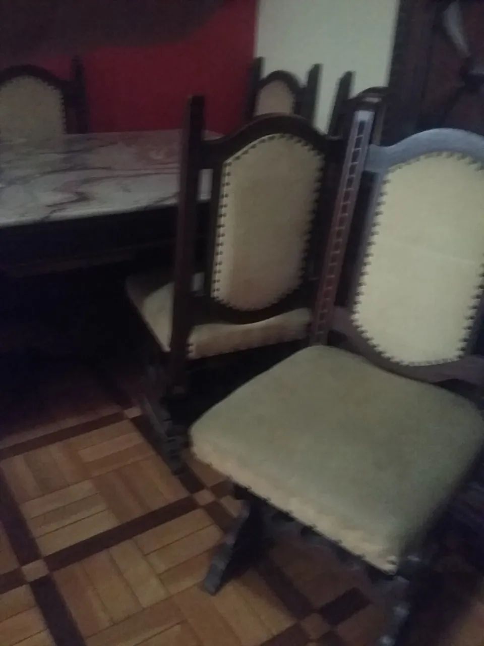 mesa jantar tampo mármore e madeira com 08 cadeiras - Foto 5