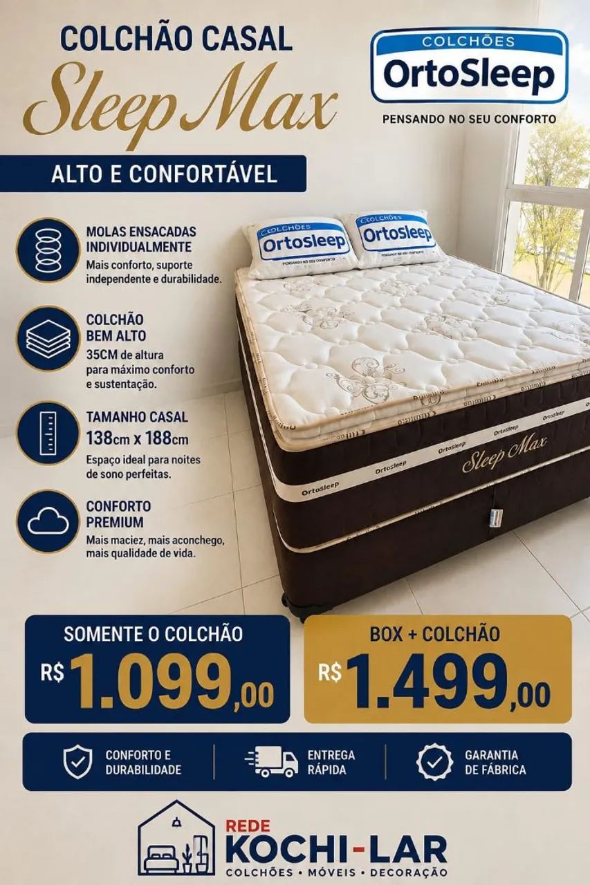 Cama casal confortável direto da loja