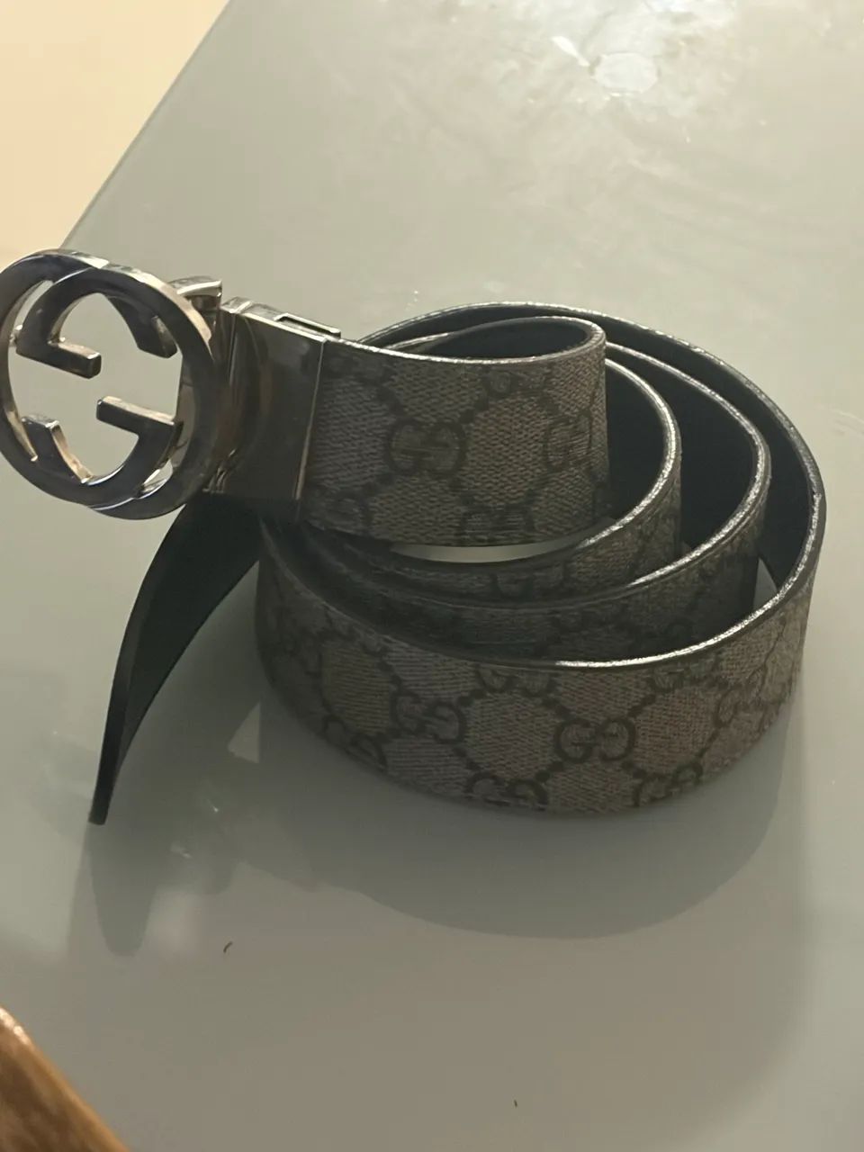 Cinto Gucci Original Reversível (2 Faces) | Fivela Prata 