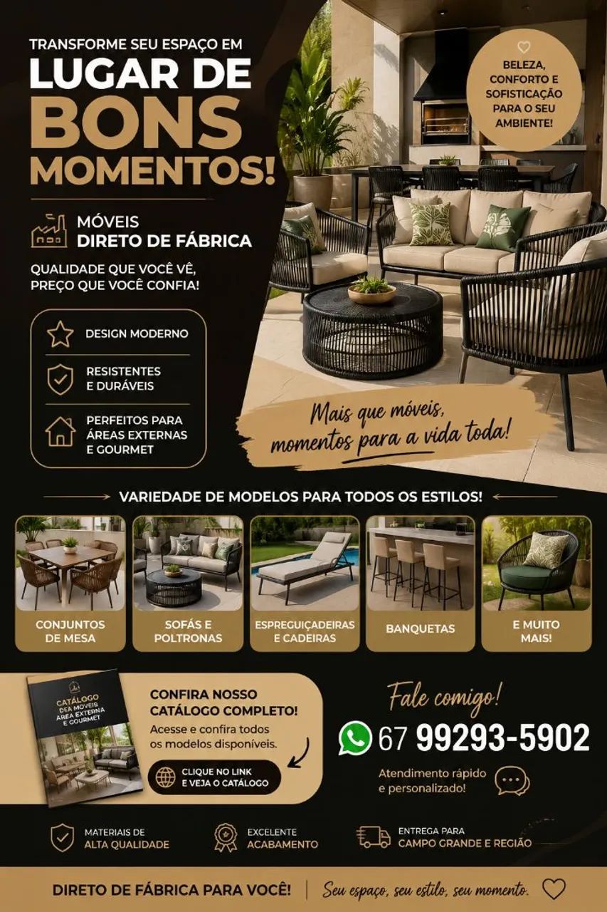? MÓVEIS PARA ÁREA EXTERNA E ÁREA GOURMET ?