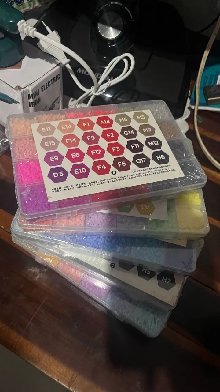 Kit Hama beads completo, pixel art 122 cores