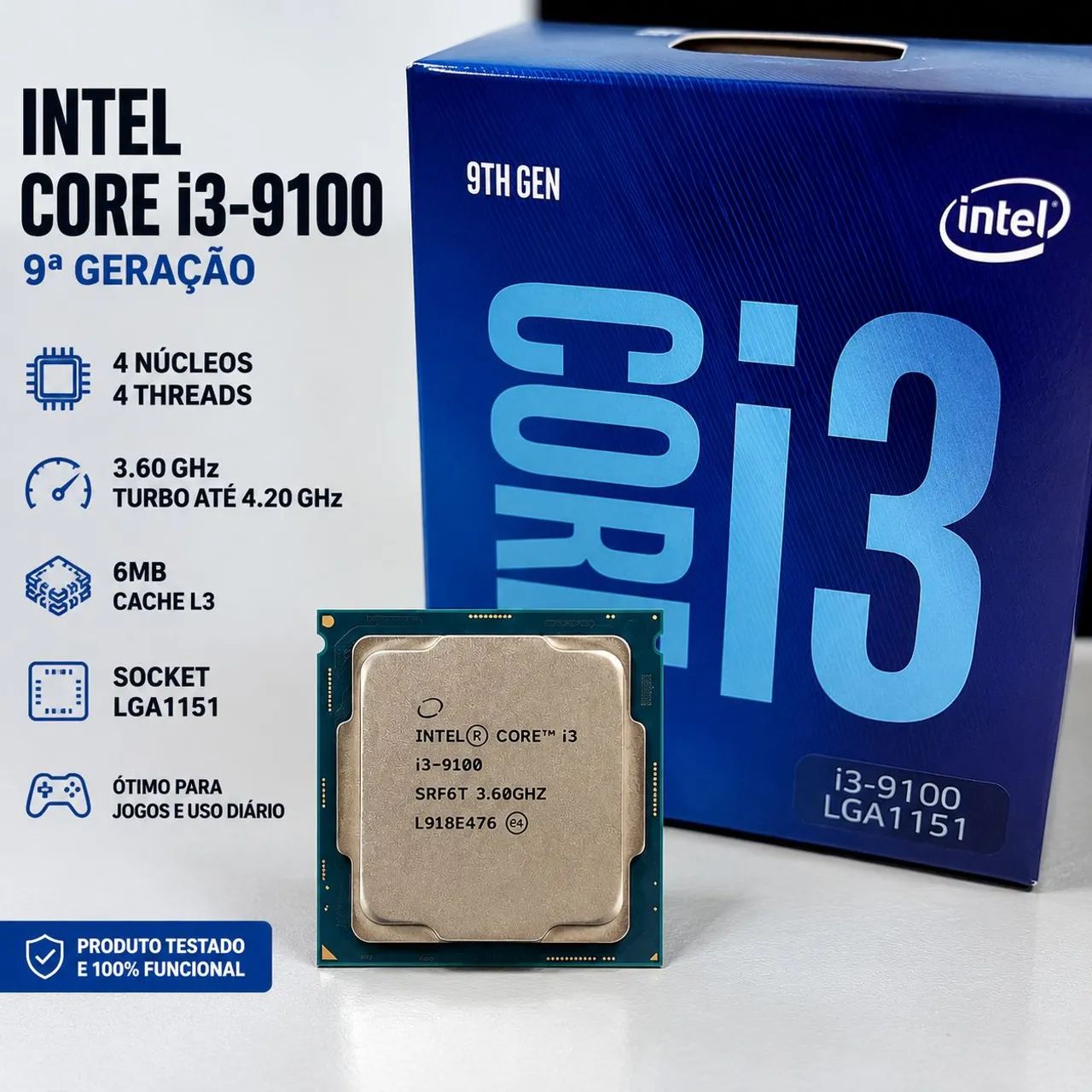 ? Processador Intel Core i3-9100 - 9ª Geração