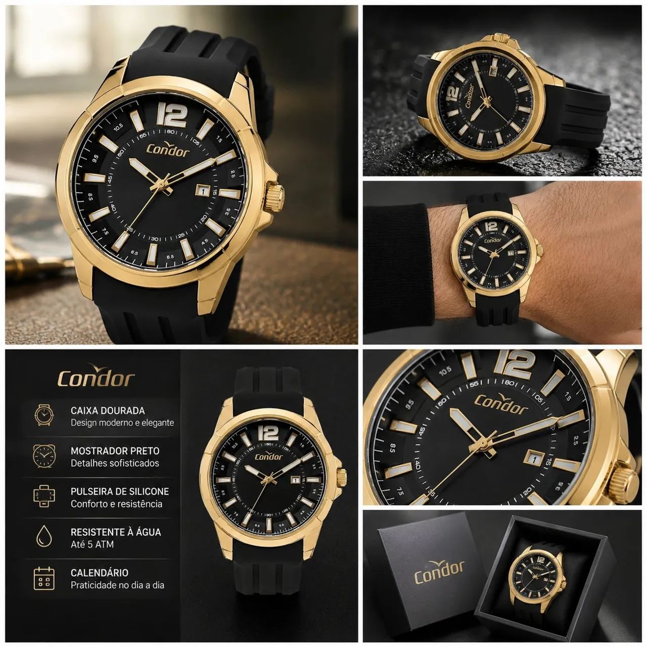 Relógio Condor Dourado  - Foto 4