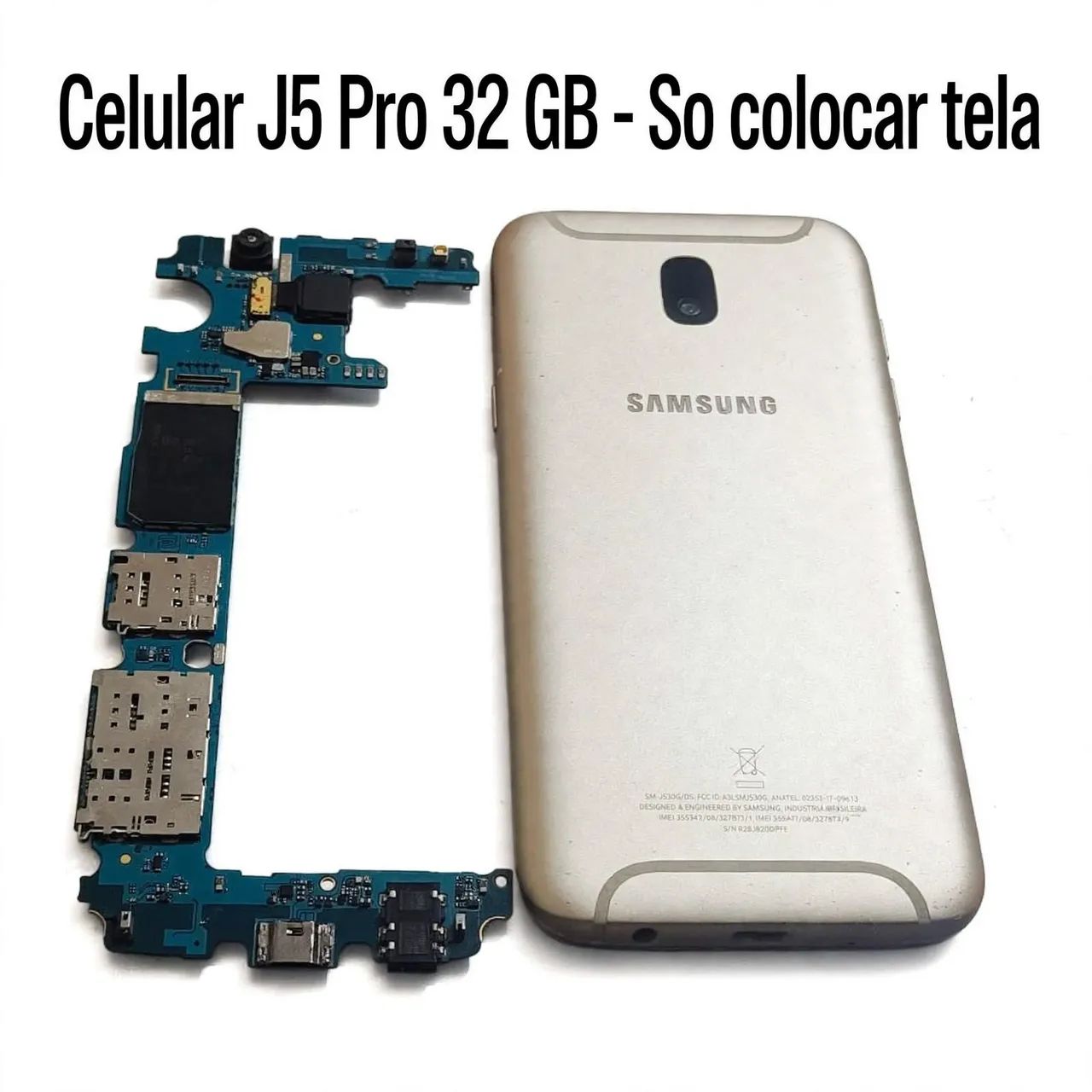 Placa J5 pró e carcaça completa com bateria 