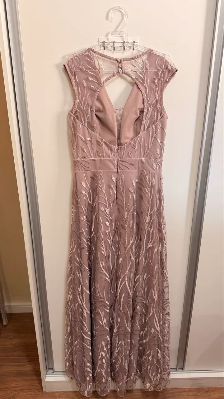 Vestido rendado, longo rosé gold belíssimo  - Foto 3