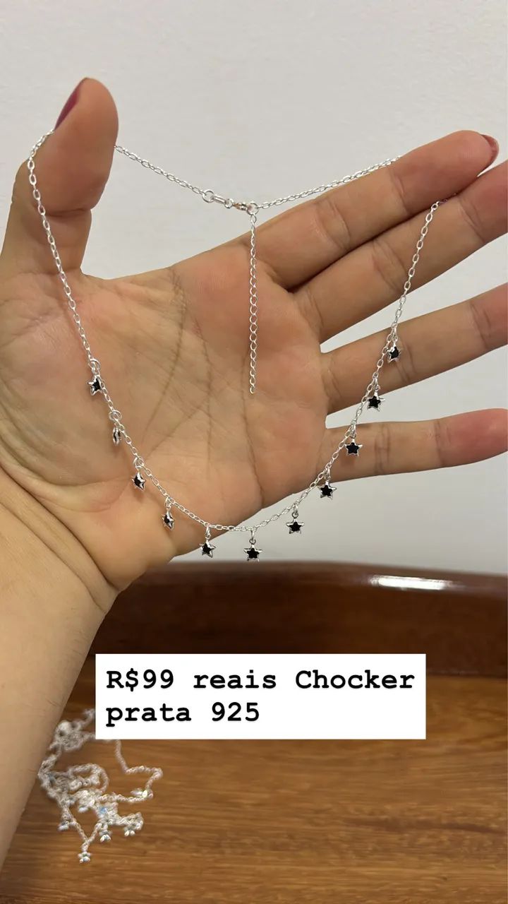 Colar estrelas prata 925 legítima  - Foto 4