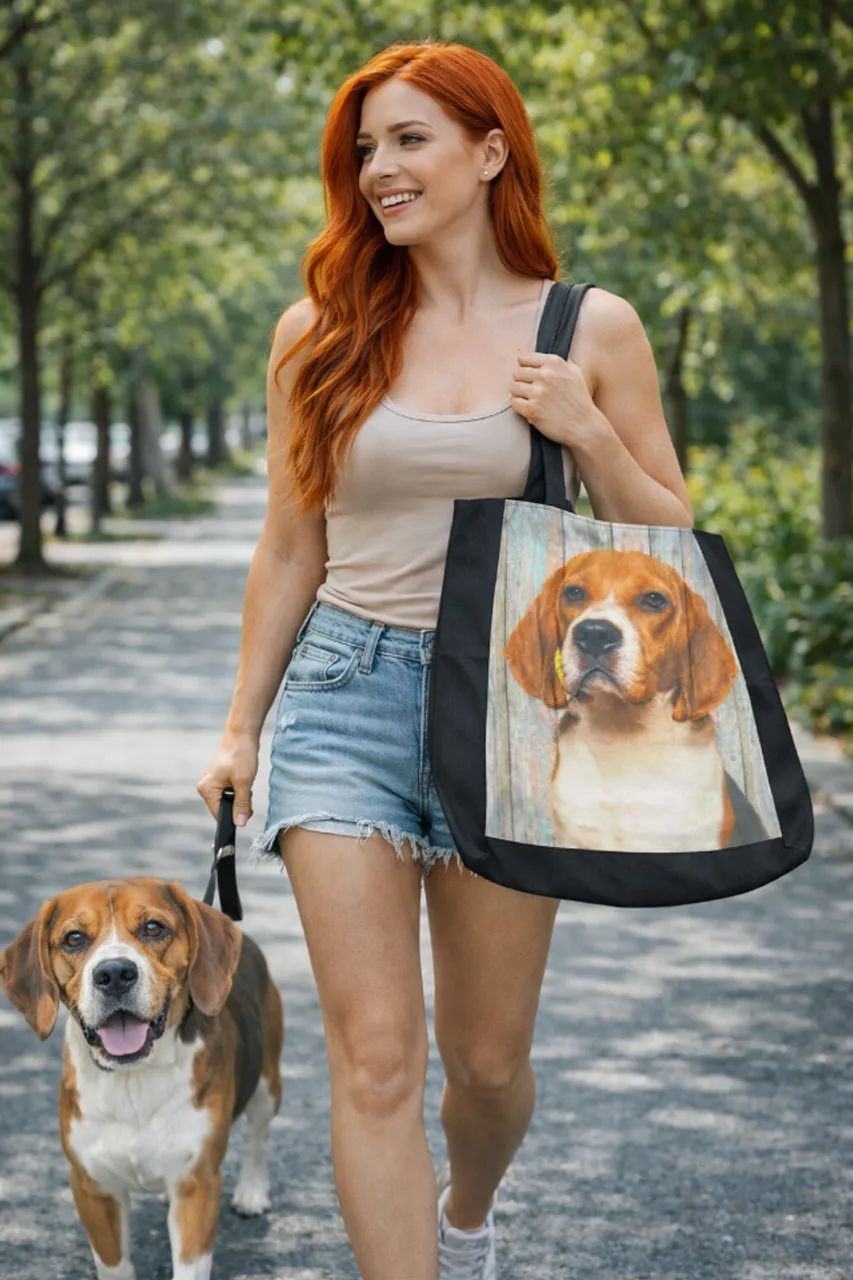 Bolsa ecobag estampa cachorro Beagle