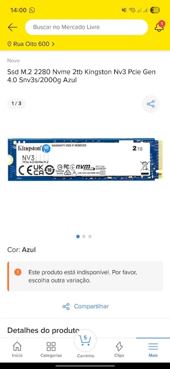 SSD 2TB NV3 NVME KINGSTON  - Foto 2