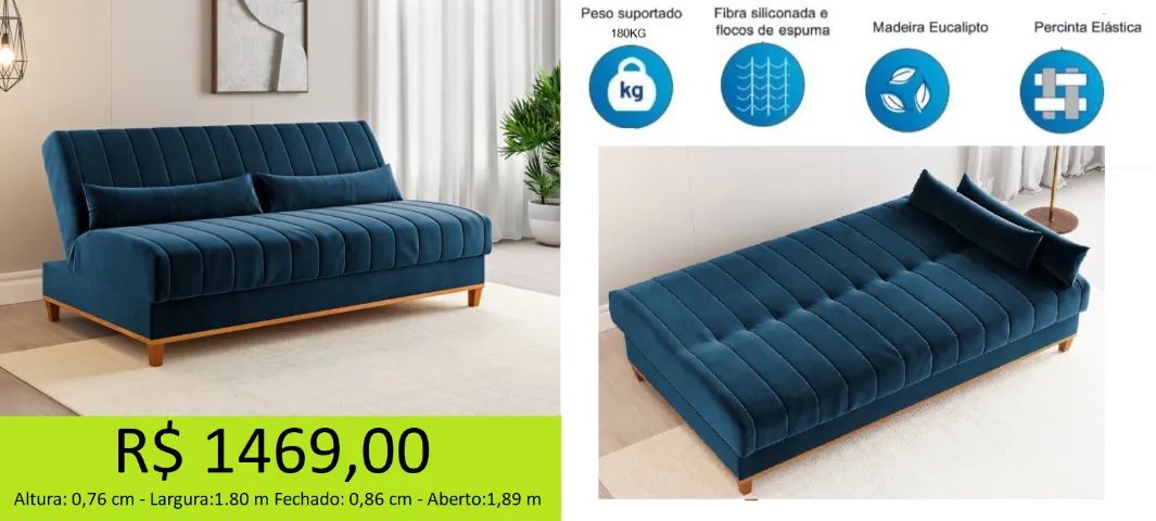 Sofá retratil novidade alta linha - parcelamos sem juros  - Foto 2