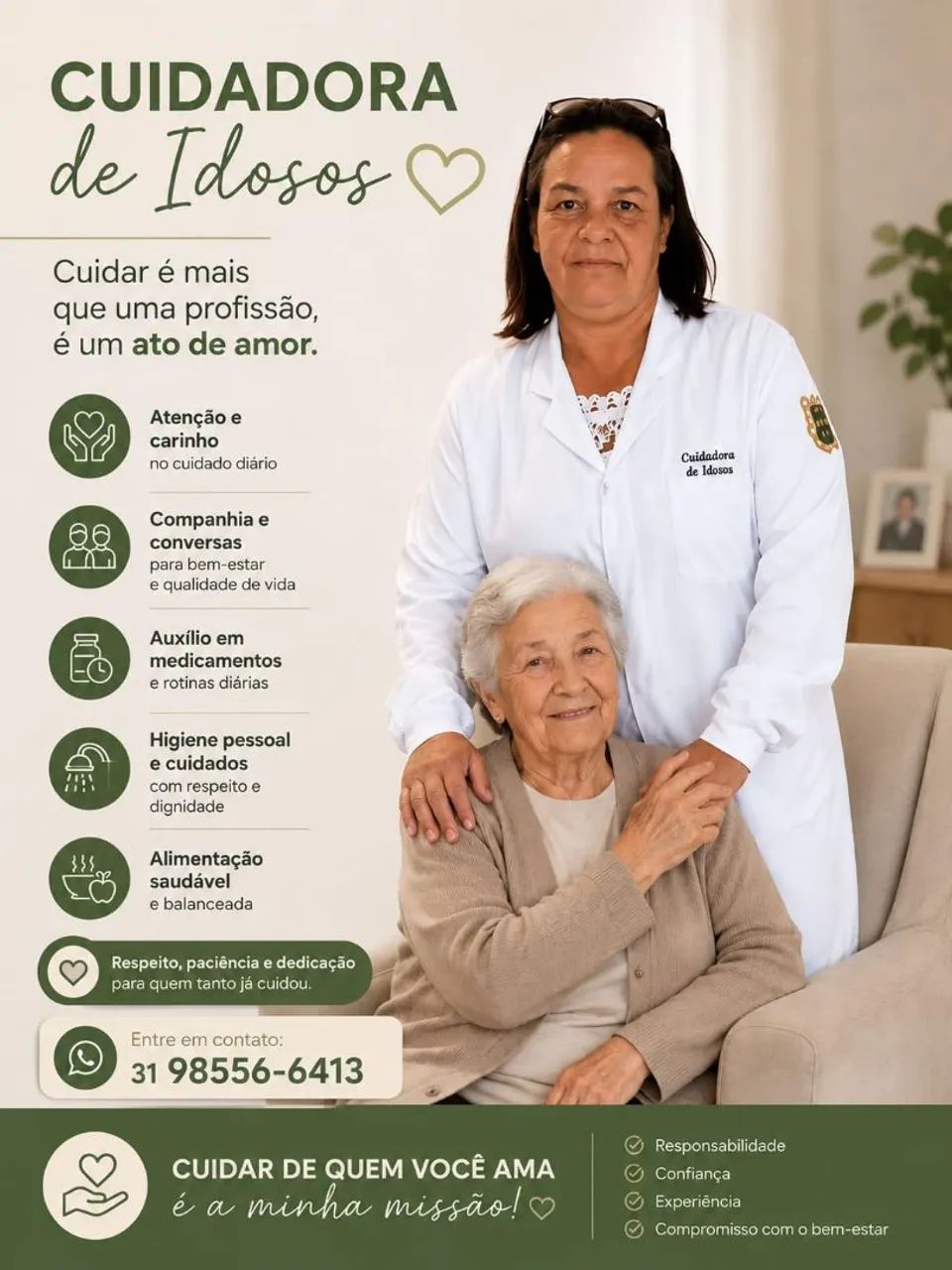 Cuidadora e cozinheira 