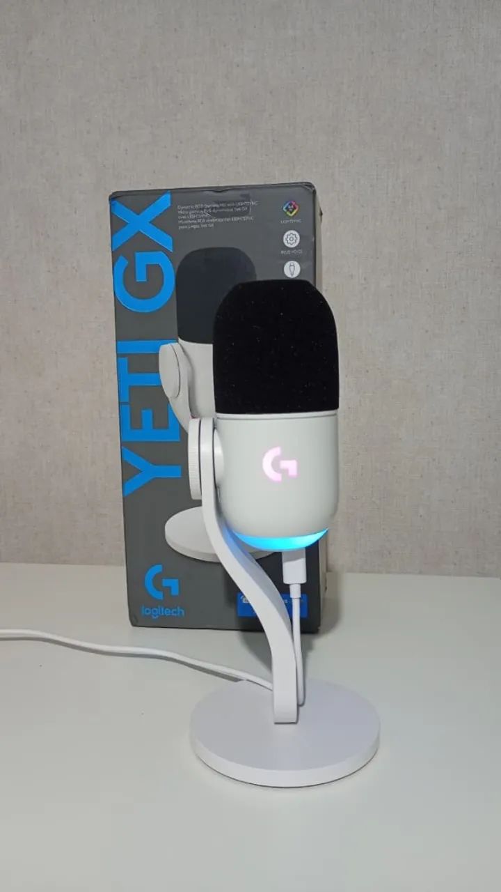 Microfone USB da Logitech G - Modelo Yeti GX - Branco