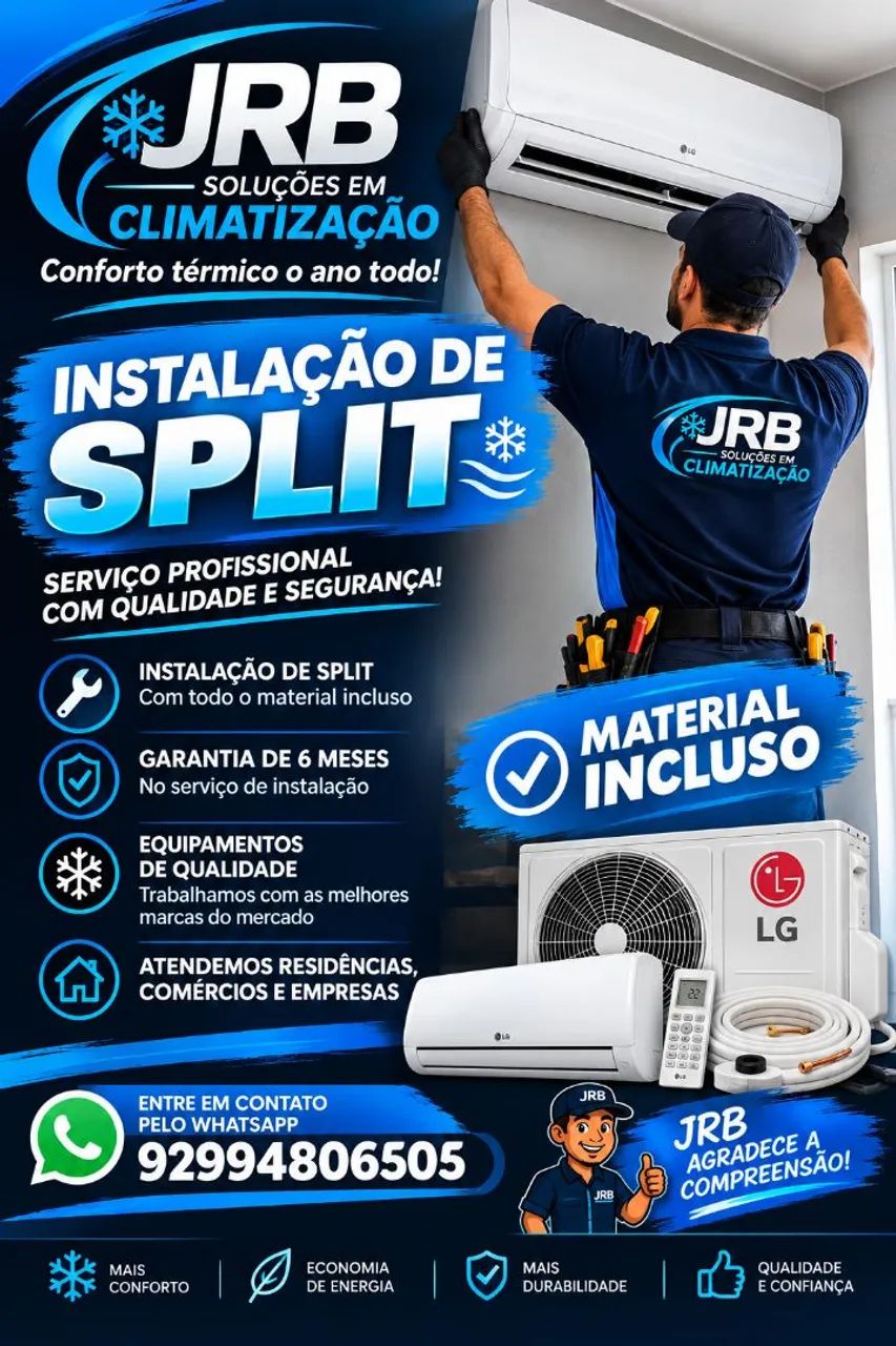 Instalação e limpeza de split 