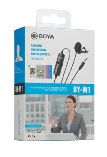 Microfone Lapela Boya BY-M1 Compatível Câmera e Smartphone
