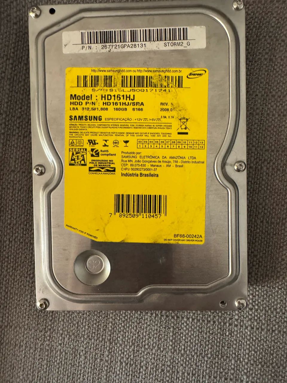 HD Samsung HD161HJ 160GB Sata 3,5" sata III
