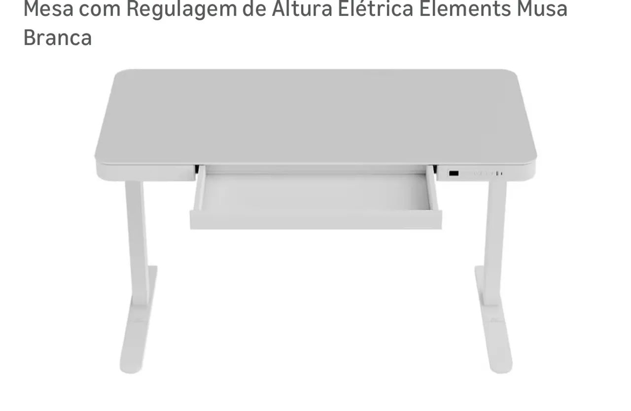 Mesa gamer elemente MUSA branca eletrica 70102