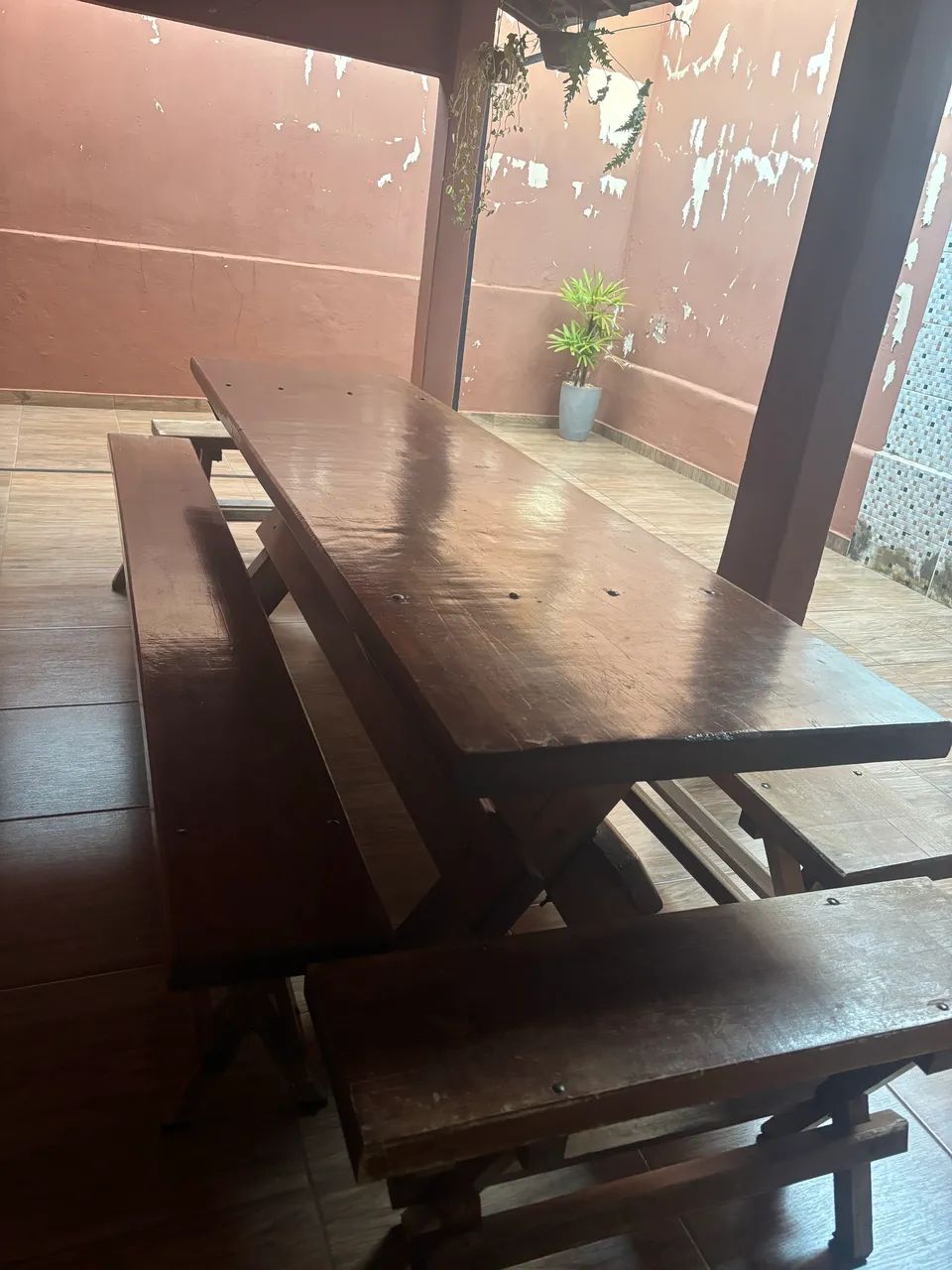 Mesa rústica de madeira maciça  - Foto 3