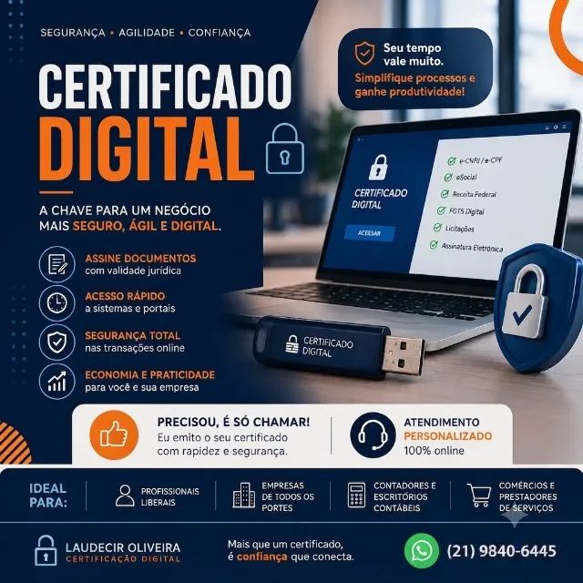 Emissão e renovação do Certificado Digital A1 com atendimento 100% online.