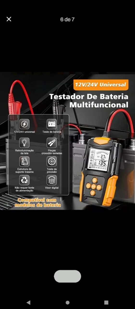 Teste e Analisador de Baterias 12v-24v Foxsur - Foto 3