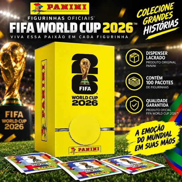 Dispenser com 100 Envelopes (700 Figurinhas) - Copa Do Mundo 2026