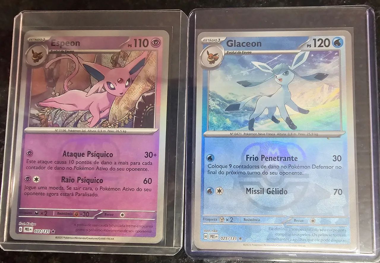 Cartas Pokémon Espeon e Glaceon MasterBall Primastic, (Nm) Vendo separadas