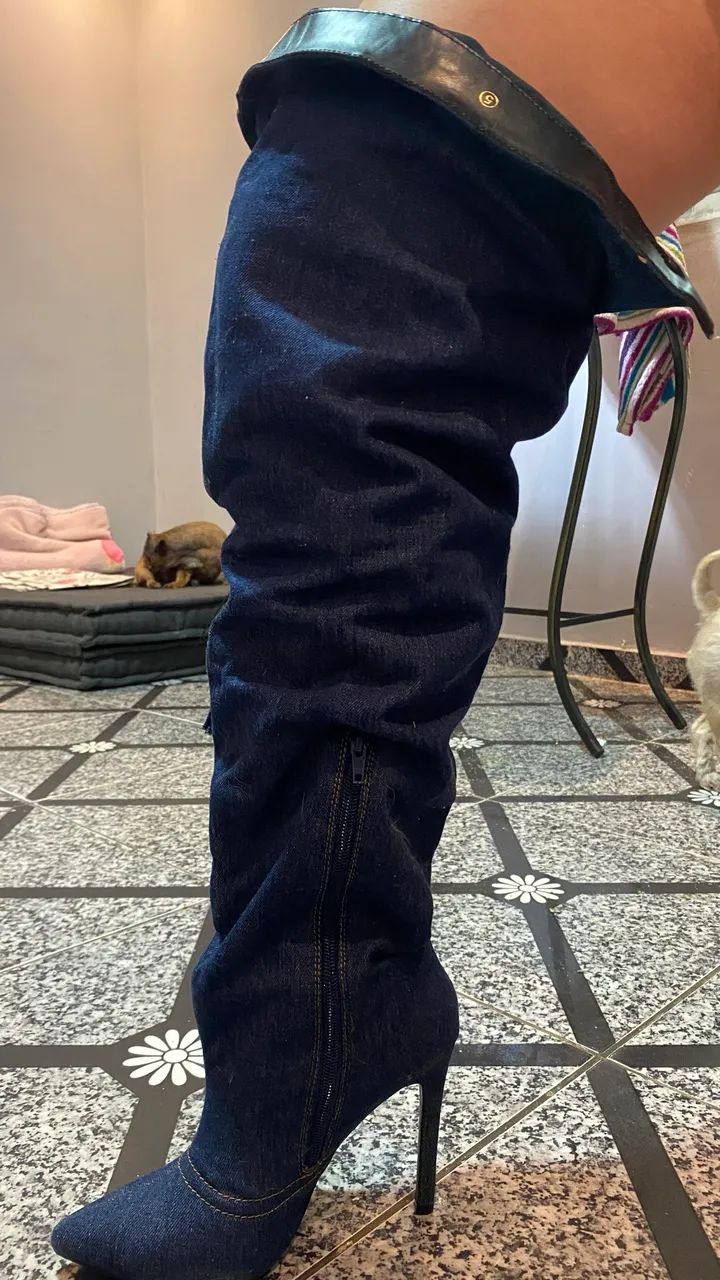 Bota Jeans cano longo - Foto 4
