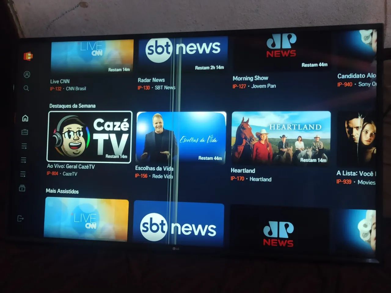 Tv 49 polegadas smart 4k LG funcionando tudo perfeitamente com controle deta como esta