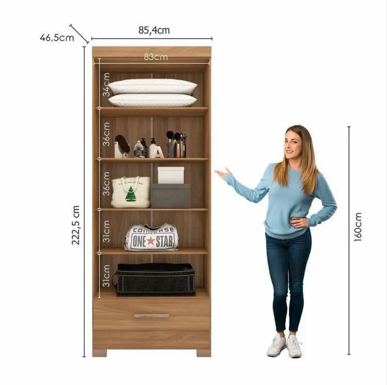 Guarda Roupa Modular 3 Partes 100% MDF - Foto 4